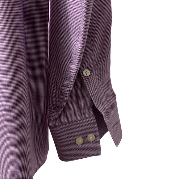 Michael Kors Mens No Iron Lavender Check Dress Shirt Size 15.5 (see mesurmnts) - Picture 6 of 6